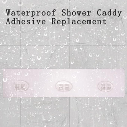 4 Pack Shower Caddy Adhesive for Replacement, Strong Transparent Adhesive for Shower Caddy Sticky Pads, No Drilling for Corner Shelf Basket, Bathroom Storage Shelves, Kitchen Racks and Soap Holder