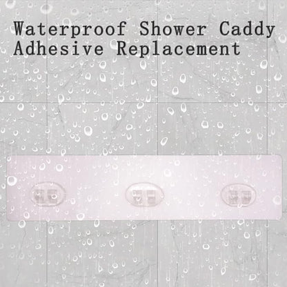 2 Pack Shower Caddy Adhesive for Replacement, Strong Transparent Adhesive for Shower Caddy Sticky Pads, No Drilling for Corner Shelf Basket, Bathroom Storage Shelves, Kitchen Racks and Soap Holder
