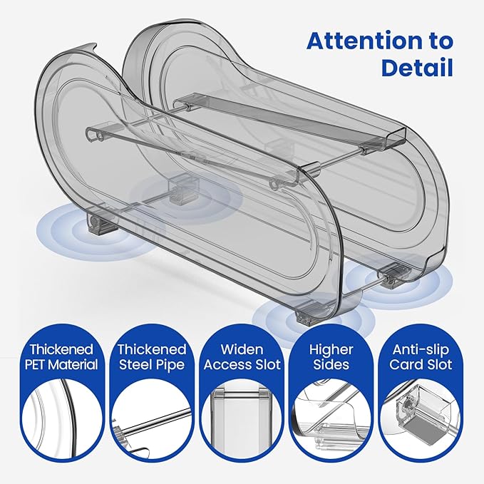 2 Pack Auto-Rolling Soda Can Organizer for Refrigerator/Fridge, Upgraded Soda Can Dispenser & Holder for Pantry Storage 10 Standard Size 12oz/ 11.2oz/ 355ml/ 330ml Drink Short Cans (Gray)