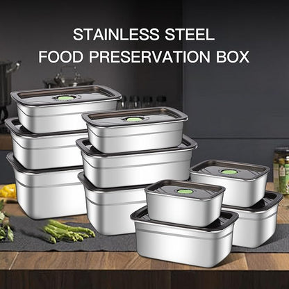 GIUOIDUO 10-Piece Stainless Steel Food Storage Container Set with Airtight Lids - Durable, Eco-Friendly Kitchen Organizers for Freshness & Convenience，Pantry, Dishwasher Safe (Various Sizes)