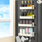 HuggieGems 4 Pack Magnetic Spice Rack Organizer for Refrigerator and Oven, Cream White Fridge Organizers and Storage for Kitchen