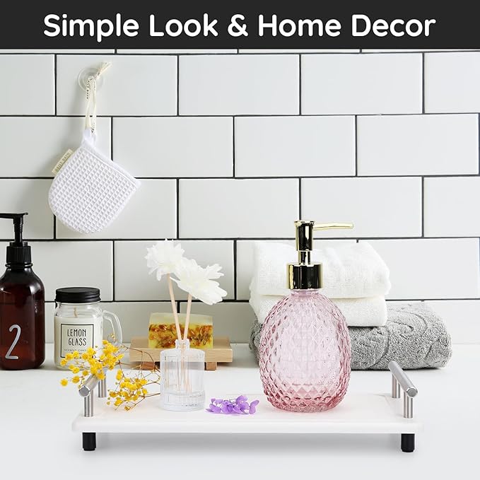 Segbeauty 12x4in Stone Drying Tray for Kitchen Counter, Water Absorbent Fast Drying Diatomaceous Tray, Instant Dry Sink Caddy Countertop Organizer Rack Soap Holder Small Vanity Tray for Bathroom White