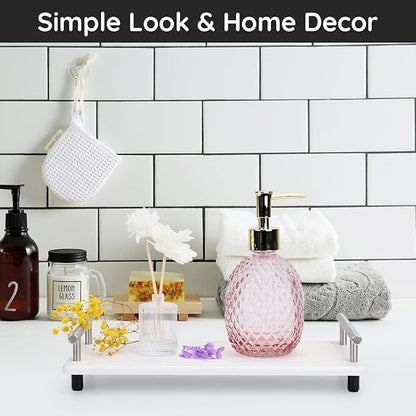 Segbeauty 12x4in Stone Drying Tray for Kitchen Counter, Water Absorbent Fast Drying Diatomaceous Tray, Instant Dry Sink Caddy Countertop Organizer Rack Soap Holder Small Vanity Tray for Bathroom White