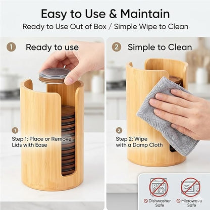 Mason Jar Lid Organizer (2pcs), Mason Jar Lid Storage Made, Suitable for Mason/Canning/Bamboo Lids, Fit Perfectly, Stackable Steady (Wide Mouth)