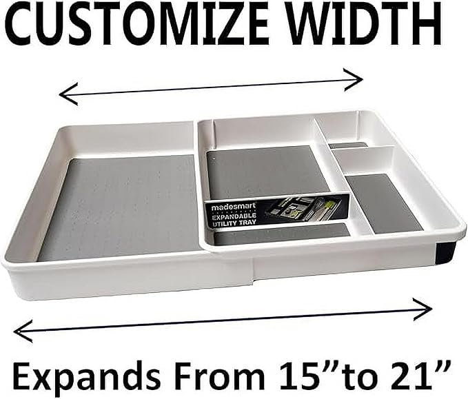 FlexiDrawer™ Expandable Utility Tray – Classic White Magic