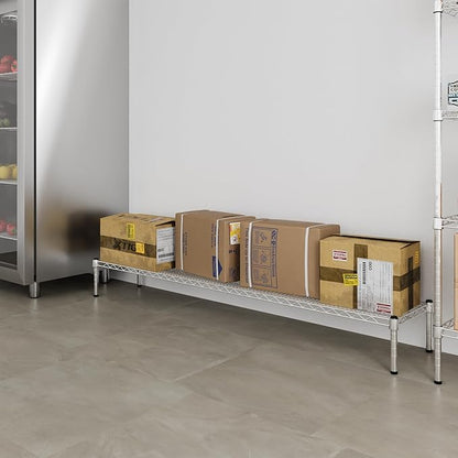14" Deep x 72" Wide x 8" Height 1-Tier Wire Shelving Kit | NSF Commercial Storage Rack Unit