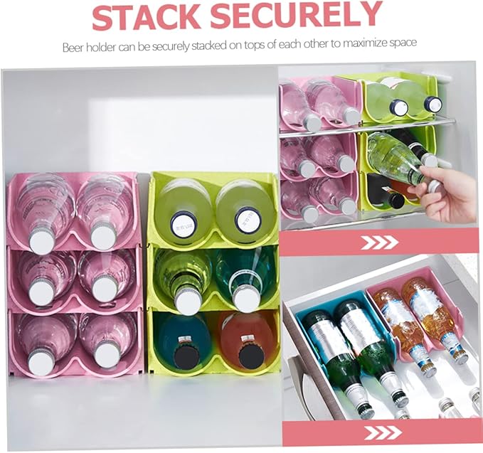 3pcs Stackable Beer Beverage Storage Rack Plastic Soda Can Dispenser for Refrigerator Drink Bottle Rack