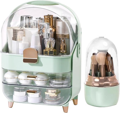 Makeup Organizer Countertop, Skincare Bathroom Counter Organizer, Storage Box Cosmetic Display Cases, Teen Girl Gifts Trendy Stuff Make up Organizers for Vanity, Dresser (Green)