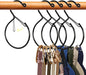 5 Pcs Belt Hanger Hat Organizer - Black Metal Belt Scarf Hat Tie Purse Storage Hangers Organizers Waterproof Non-Slip Easy Access Open Hook Space Saving Multi-Functional Hooks