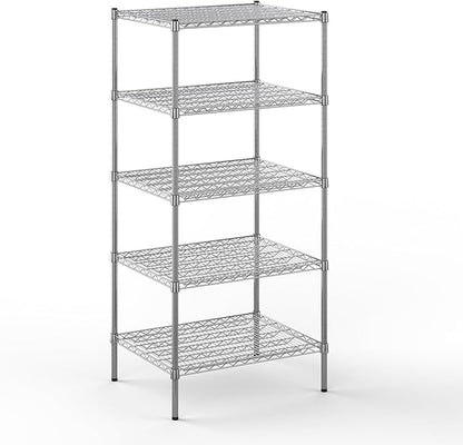 24" Deep x 30" Wide x 64" Height Wire Shelving Kit | 5-Tier | NSF Commercial Storage Rack Unit