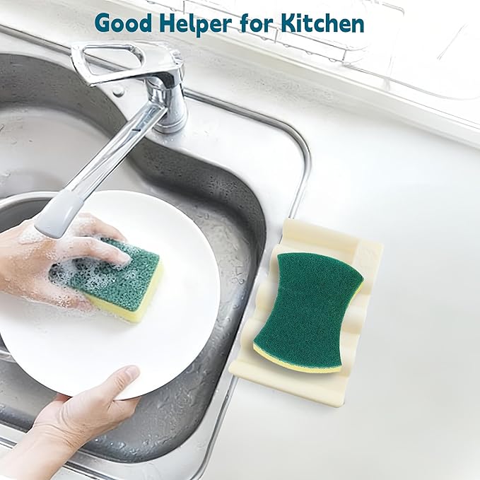 Silicone Soap Dish,Self Draining Soap Holder Perfect for Shower,Bathroom Sink,Kitchen Sink & Travel,Non-Slip Bar Soap Holder Extend Soap Life,Keep Soap Bars Dry & Easy Cleaning Beige-2Pcs