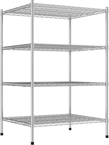 Commercial NSF Listed Chrome Stationary Wire Shelving Kit 30" x 36" x 54", with 4 Shelves Perfect for Warehouse, Walk-in Refrigerator, Freezer, Grocery Store, Restaurant, Dishroom
