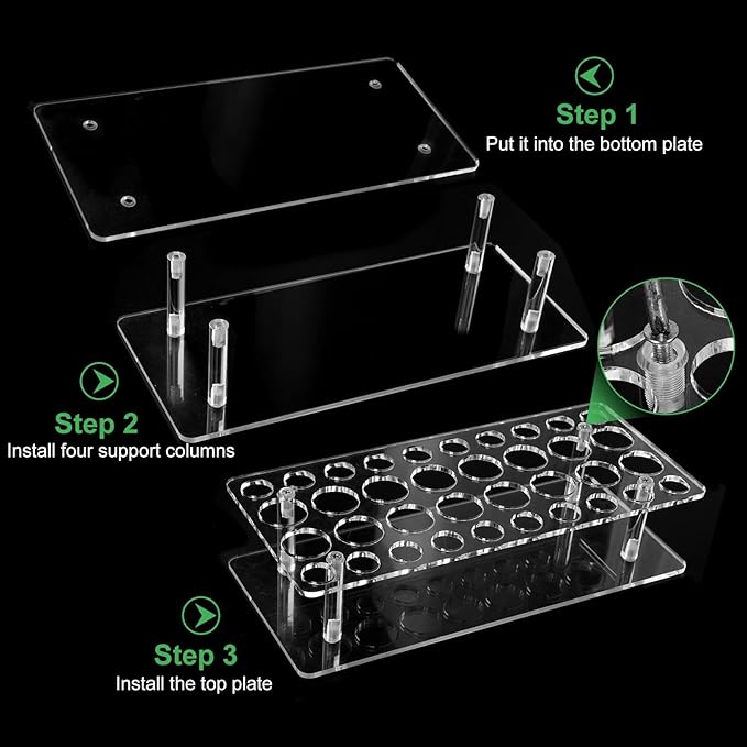 Rollerball Perfume Organizer, Beauty Scent Holder, 36 Space Clear Acrylic Perfume Organizer consists of 16 large sizes and 20 small sizes Tall Scented Oil Storage Display Case