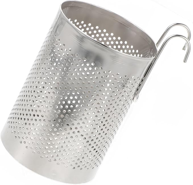 Stainless Steel Hanging Chopstick Holder Kitchen Cutlery Drying Rack Utensil Organizer with Mesh Drainage for Countertop Storage 5.82X3.54X3.54 Inches