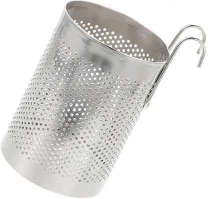 Stainless Steel Hanging Chopstick Holder Kitchen Cutlery Drying Rack Utensil Organizer with Mesh Drainage for Countertop Storage 5.82X3.54X3.54 Inches