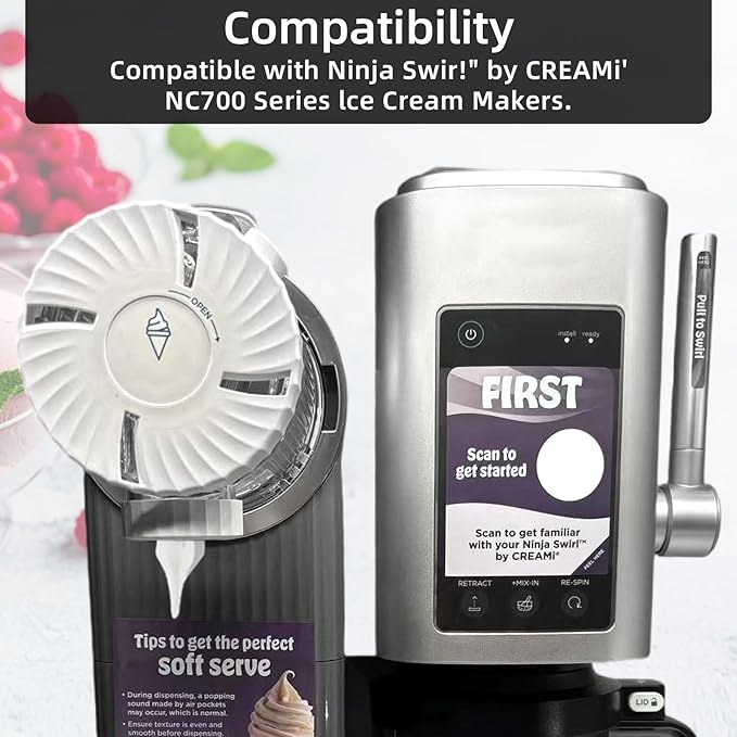4 Pack creami swirl pints and Lids,NC700 Makers Containers Cups creami accessories ，Compatible with Swirl Ice Cream & Soft Serve Makers