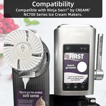 4 Pack creami swirl pints and Lids,NC700 Makers Containers Cups creami accessories ，Compatible with Swirl Ice Cream & Soft Serve Makers