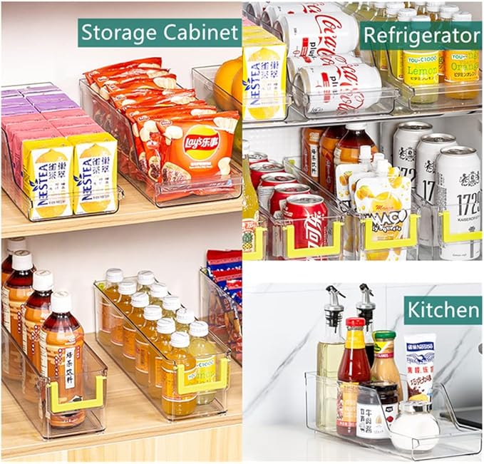 Xicennego 2 Pack Soda Can Organizer for Refrigerator, Beverage Can Dispenser for Fridge, Can Drink Holder Storage Bin - For Pantry,Kitchen,Countertop,Cabinet,Freezer - Hold Up To 9 Cans