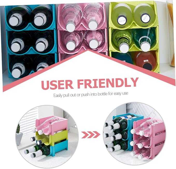 3pcs Stackable Beverage Organizer Rack for Pantry and Refrigerator Versatile Can Dispenser for Soda Beer and Water Bottles Storage