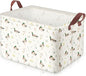 Mallard Duck Storage Basket Collapsible Waterproof Canvas Toy Storage Bin Basket with Leather Handles Farmhouse Wild Green Head Ducks Hunting Nursery Decor for Kids Bedroom Clothes Toys Books