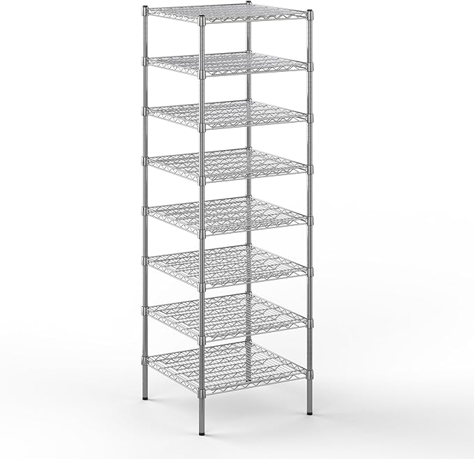 24" Deep x 24" Wide x 74" Height Wire Shelving Kit | 8-Tier | NSF Commercial Storage Rack Unit