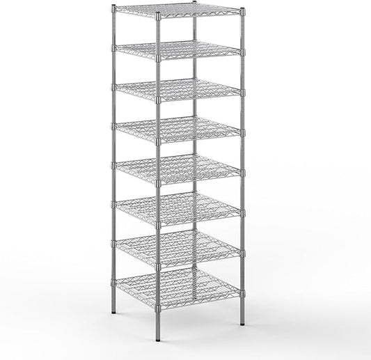 24" Deep x 24" Wide x 74" Height Wire Shelving Kit | 8-Tier | NSF Commercial Storage Rack Unit