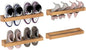 Nisorpa 20 Inch Rustic Burnt Wood Hanging Shoe Rack, Wall Mounted Shoe Rack Storage Organizer Space Saving Footwear Holder for Closet, Mudroom, Entryway, Holds 8 Pairs, Set of 4