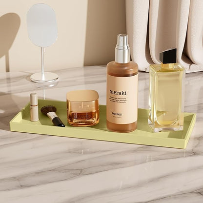 Vanity and Bathroom Tray, 15" ABS Countertop Organizer,Waterproof Vanity Tray for Toilet Tank,Perfume,Soap,Keys,Bathroom Accessories,Kitchen and Bath Trays,Non Slip Small Trays,Gold