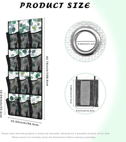 Leaves Over the Door Shoe Organizer,12 Large Breathable Mesh Pockets,Space Saving Hanging Storage Holder,Closet Rack Hanger Hangs on Closets for Shoes,Accessories,Home Essentials