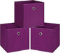 Foldable Storage Cubes Bins ,11 Inch Cloth Storage Cube Fabric Storage Box Cubes Organizer Baskets with Handles for Home Organizer Set of 3 (Purple)