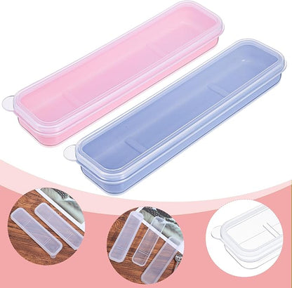 2 Pcs Portable Flatware Box, Utensil Holder Chopstick Case Simple Travel Tableware Storage Case for Fork Spoon Chopsticks Lunch Box