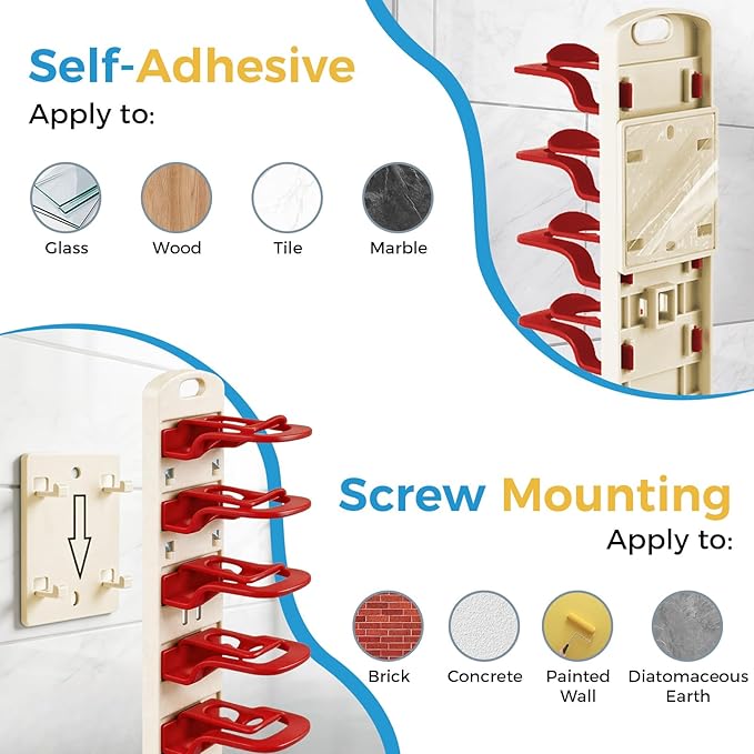 Hat Organizer for Baseball Caps 2 Pack, Detachable Hat Rack for Wall Hold up to 40 Hats, Dual Mounting Ways Universal Hat Holder for Closet, Door, Wall, Red