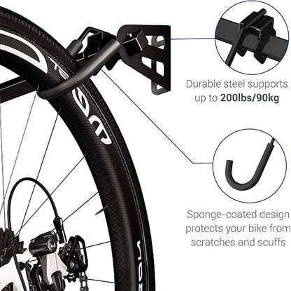 FLEXIMOUNTS 4 Bike Storage Rack, Heavy Duty Wall Mount Hanger for Home & Garage, Holds Up to 200lbs