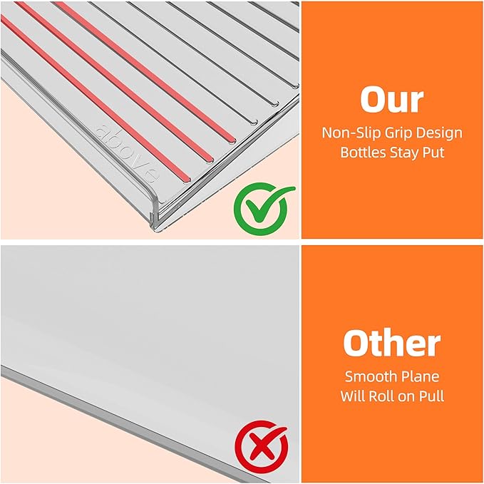 MUDEELA Clear Spice Drawer Organizer, 4 Tier- 2 Set (8 Packs) Spice Rack for Drawer, Expandable From 11" to 22" Kitchen Seasoning Organizers and Storage for Drawer (Jars not included)