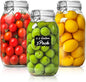 ComSaf 71oz Glass Canisters with Airtight Clamp Lids (Set of 3), 2.1L Large Fermentation & Pantry Jars for Bulk Food Storage, Ideal for Flour, Sugar, Sourdough Starter, and Pickling - 2.2 Quart