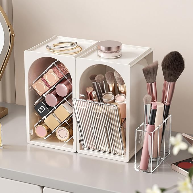 Modular Makeup Organizer, Clear Acrylic Cosmetic Storage Box with Drawer, Vanity Countertop Organizer for Makeup, Skincare and Beauty Accessories – Multiple Styles