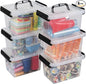 3.5 Quart Clear Latching Bin with Handle, 6-Pack Small Plastic Storage Boxes with Lids