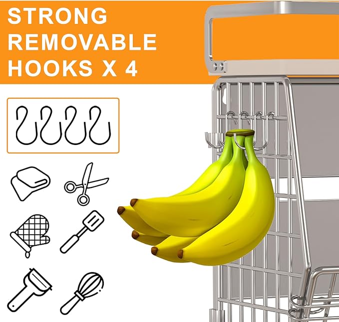 Fruit Basket 2 IN 1 Magnetic & Hanging Wall Produce Basket for Potato Onion Fruit and Vegetable Storage,Magnetic Spice Rack for Refrigerator Kitchen Counter Cabinet Pantry