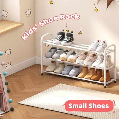 kiplant Shoe Rack for Closet, 3-Tier Expandable Closet Shoe Rack Metal Organizer, Heavy Duty Shoe Storage Shelf for Entryway, Doorway, Narrow Space
