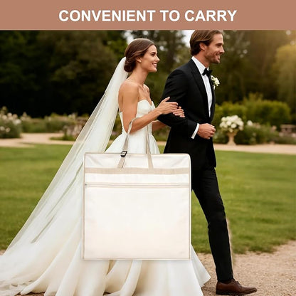Foldable Wedding Dress Garment Bag for Travel, Hanging Garment Bag for Travel for Gowns and Long Dresses (White, 1PCS-72‘’)