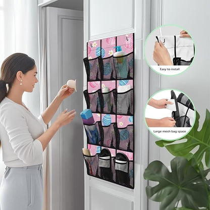 12-Pocket Hanging Storage Bag Behind the Door, Over the Door Organizer Space Saving Storage for Bedroom Closet or College Dorm, Easter Eggs