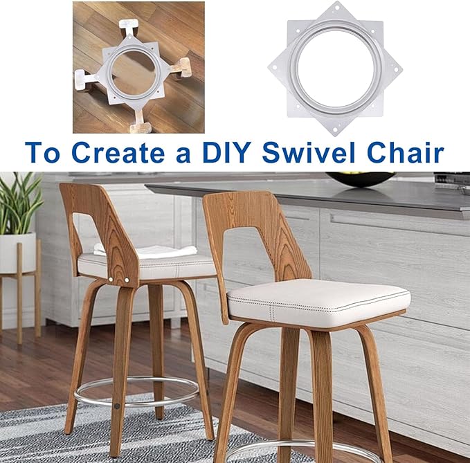 3PCS 6 Inch Lazy Susan for Table Top, Steel Ball Bearing Square Rotating Tray Hardware, Metal Lazy Susan Turntable Swivel Plate for Bar Stool Chair, Serving Trays, Storage Racks