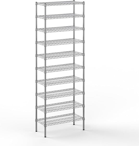 14" Deep x 30" Wide x 86" Height Wire Shelving Kit | 10-Tier | NSF Commercial Storage Rack Unit