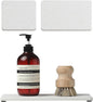 Razborci 3PCS Bathroom Sink Vanity Trays, Quick Stone Drying Mat Dish Soap Dispenser Sponge Holder for Kitchen Counter, Diatomaceous Earth Water Absorbing Caddy Organizer, White
