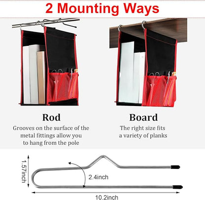 1 PC Hanging Locker 2 Layer Shelves Hanging Locker Organizer Accessories for Office School Gym Closet Home Supplies(Red)