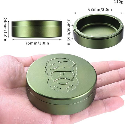 3.0inchBEIJIATE Magnetic Metal Can, Holder, Metal Container, Carved Tin with Magnetic Closure, Aluminum Container, Slim Pouch Can, zyn metal can,zyn container Storage Box Set (Military Green)