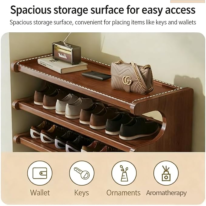 39" Bamboo Shoe Rack - Vertical Shoe Organizer Rack for Small Space, Narrow Shoe Tower for Closet, Entryway, Corner, Tall Shoe Shelf with Removable Shelves, Flexible Storage Shelf for Saving Space