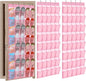 Windyun 2 Pack 40 Over the Door Shoe Organizers Large Mesh Pocket Hanging Shoe Rack for Closet Nonslip Behind Door Storage Holder Back to School Organizer for Dorm Room College Storage(Pink)