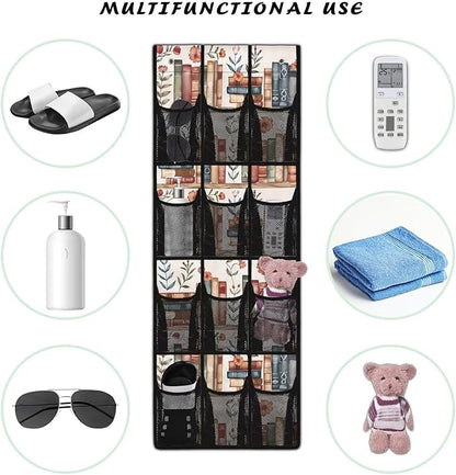 Book 1 Packs Narrow Over the Door/Wall Shoe Organizer,Nursery Organization,Over The Door Organizer,Hanging Shoe Rack for Closet with Mesh Pocket,Classroom Pocket Chart for Cell Phone
