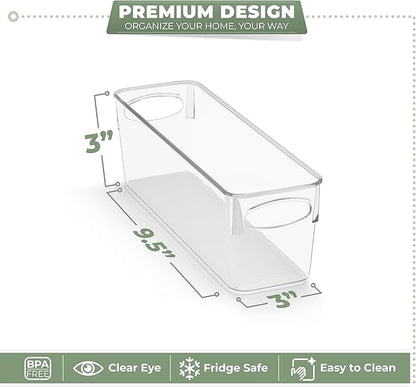 Sorbus 10-Pack Small Clear Plastic Organizing Bins – Clear Bins for Organizing, Refrigerator Organizers, Fridge Organizer, Pantry Storage, Kitchen Organizer, and Pantry Organizers and Storage Bins